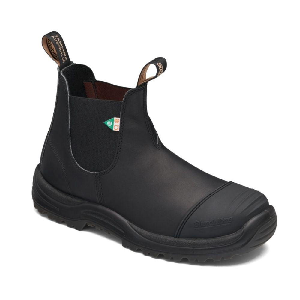 Blundstone 168 Unisex Slip-on Steel Toe Work & Safety Boot with Rubber Toe  Cap - Black