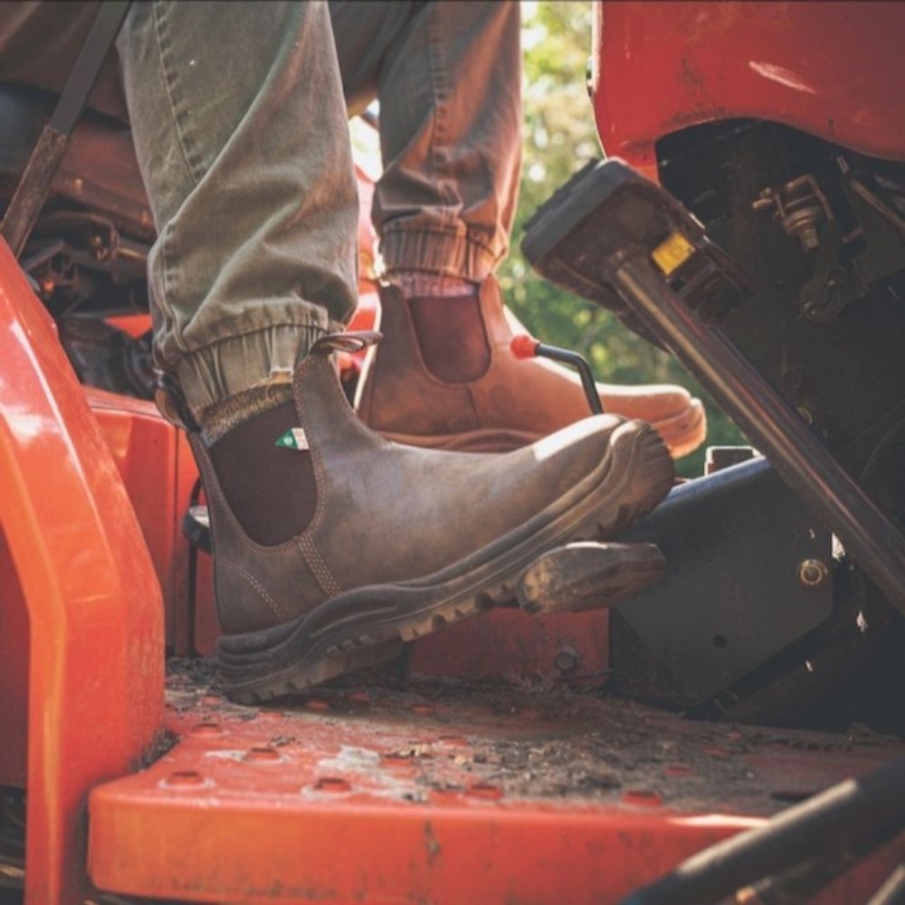 Blundstone 180 Waxy Rustic Brown Unisex Slip-on Steel Toe Work Safet