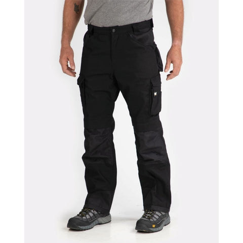 TAIPOVE Men's Work Cargo Pants Casual Relaxed-Fit 6 Pocket Black