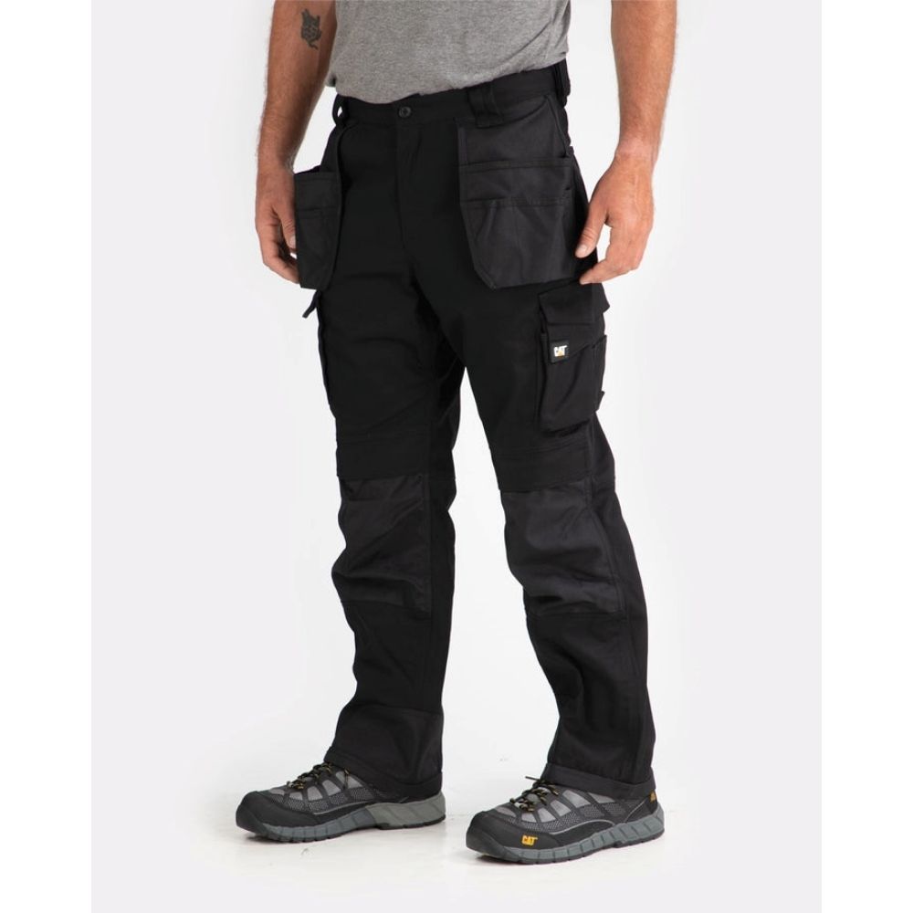 Elvy Black 18596  Mens Cotton Working Pants with Knee Pads Mechanic  Craftsman Workwear Work Pants with Pockets New Arrival  Amazonin Home  Improvement