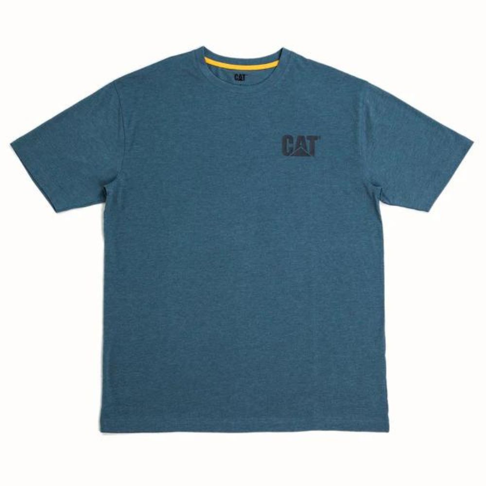 CAT Short Sleeve Logo Work T-Shirt - Heather Blue 7010045 | Work Authority