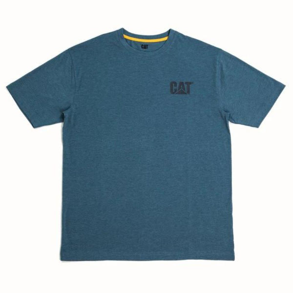 CAT Short Sleeve Logo Work T-Shirt - Heather Blue 7010045