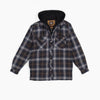 Dickies Men's Hooded Flannel Shirt Jacket with Hydroshield TJ211 - Navy/Brown