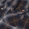 Dickies Men's Hooded Flannel Shirt Jacket with Hydroshield TJ211 - Navy/Brown