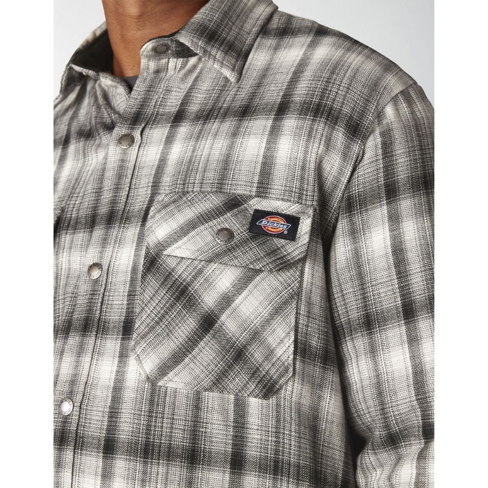 Dickies Men's Sherpa Lined Flannel Shirt Jacket with Hydroshield