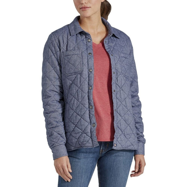 Dickies Women's Quilted Shirt Jacket - Blue Herringbone FJ075LTH