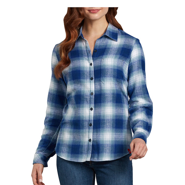 Women's Long Sleeve Plaid Flannel FL075