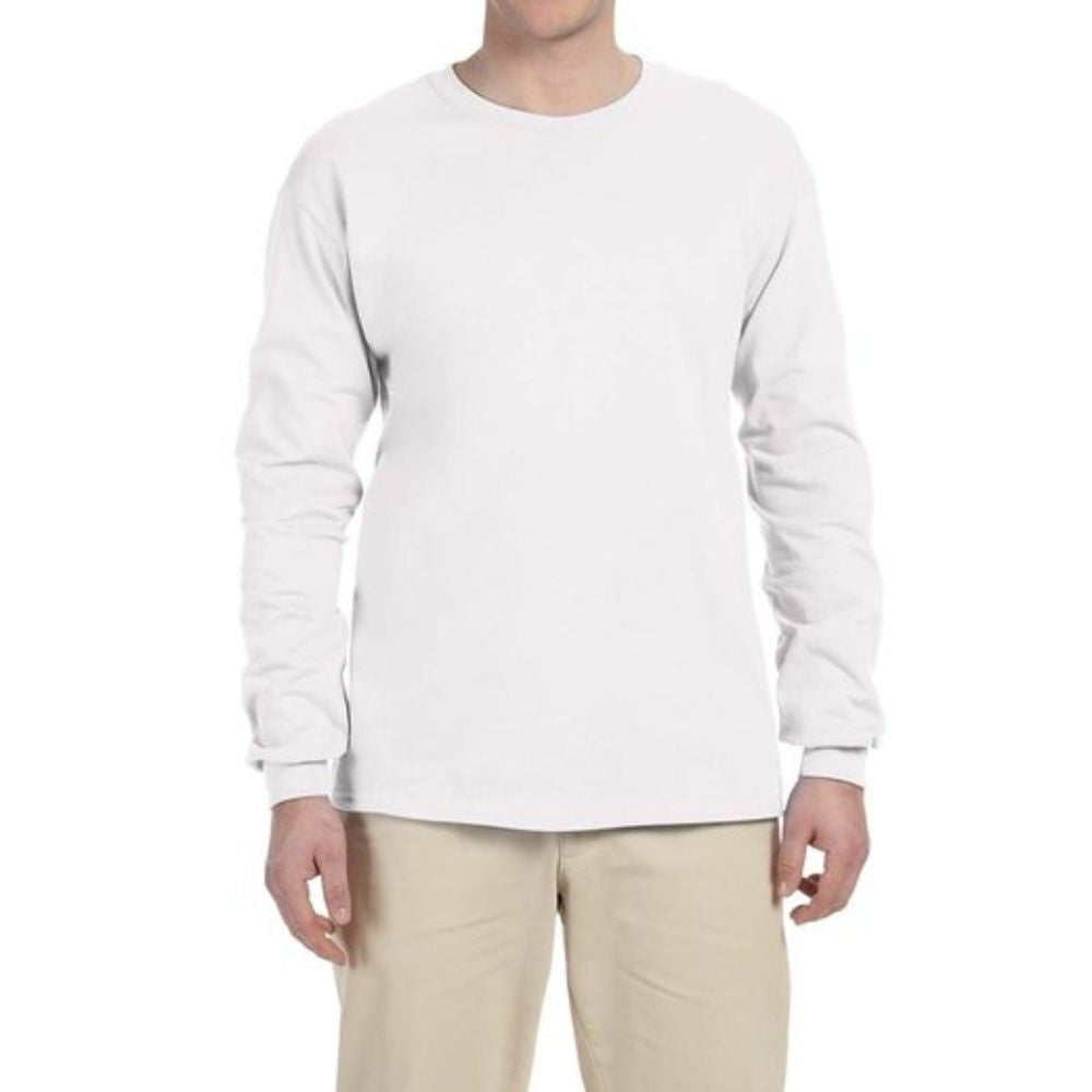 Gildan G240 Men's Ultra Cotton Long-Sleeve T-Shirt - White