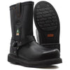 Harley Davidson Men's Bill Pull-On Steel Toe Safety Work Boot with Side Zipper - Black 10505