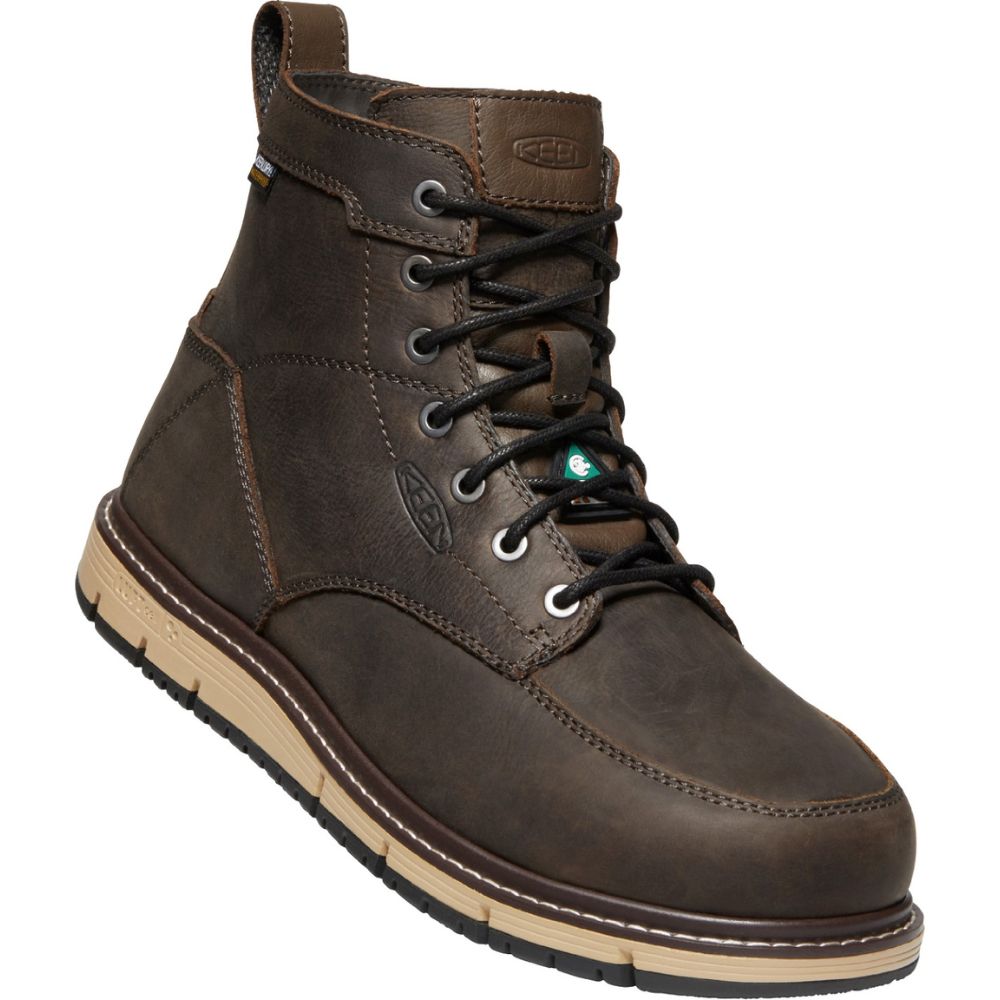 Keen San Jose Men’s 6” Aluminum Toe Waterproof Work Boot - Brown 1023250