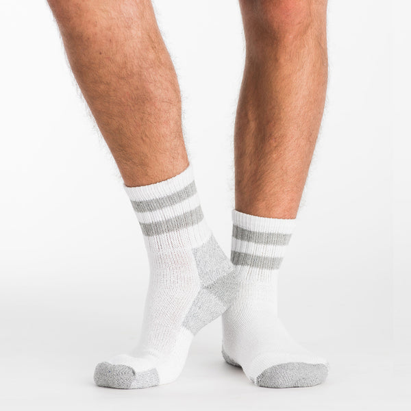 Kodiak Men's 2 PK Steel Toe Cotton Quarter Sock - White