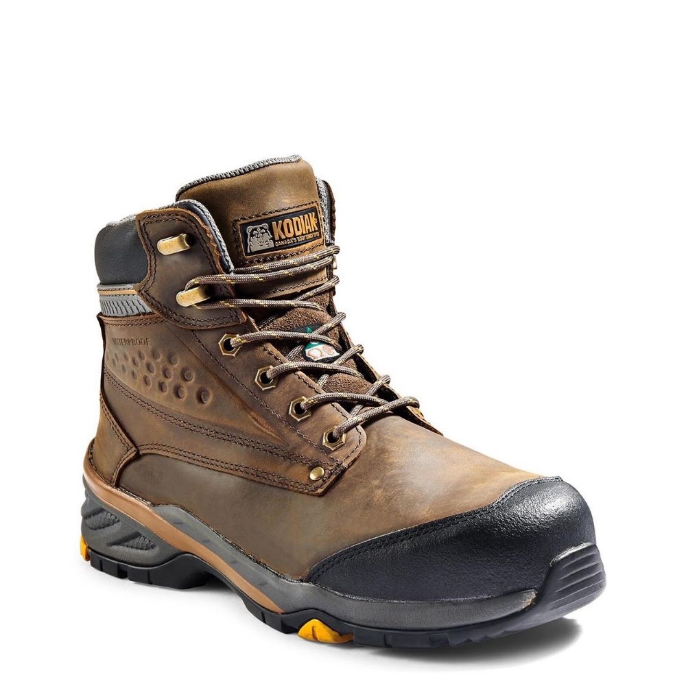 Kodiak Crusade Men's 6" WP Composite Toe Safety Boot KD305001DWX - Brown
