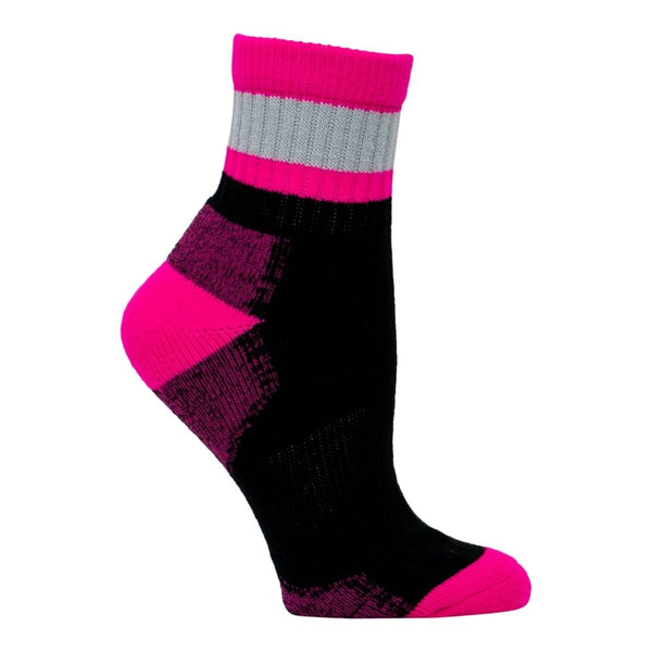 Kodiak Women's 2 PK Work Sock Mid Length - Black/Grey/Pink 3305Q/2L
