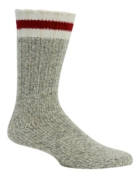 Kodiak Men's Merino Wool Blend Work Socks - Grey/Red