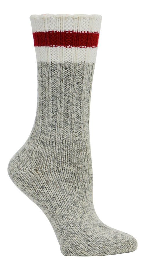 Kodiak Women's Merino Wool Blend Work Socks 2534-1L - Grey/Red