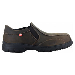 Mellow Walk Quentin Men's Metal Free Composite Toe Slip On Work Shoe - Brown 541128