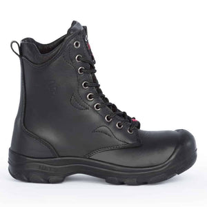 P&F S552 Women's 8" Steel Toe Leather Work Boot - Black