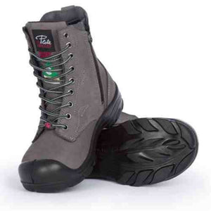 P&F S558 Women's 8" Steel Toe Work Boot With Side Zip - Kaki