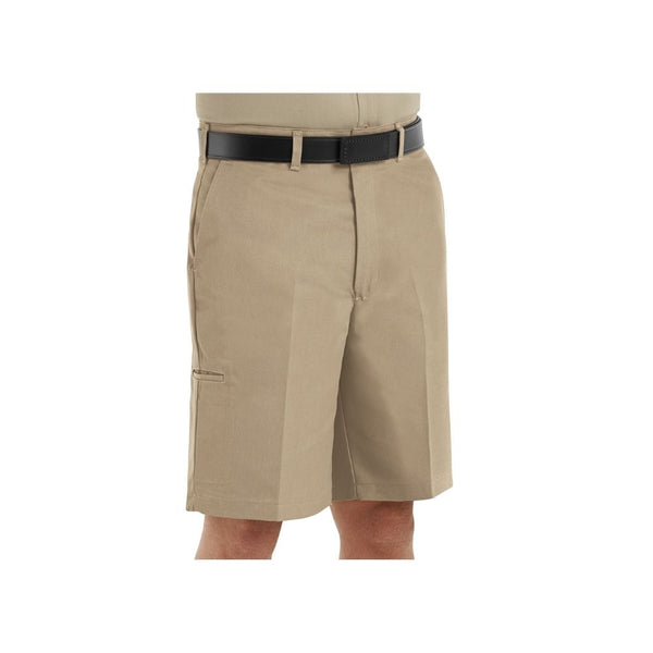 Red Kap Mens Cell Phone Pocket Work Shorts Front Khaki 2