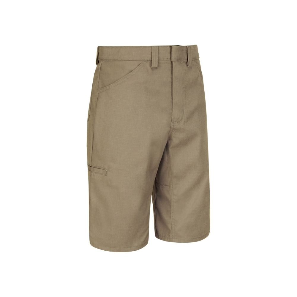 Red Kap Mens Lightweight Crew Work Shorts Khaki Front 