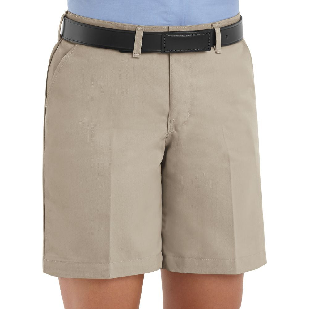 Red Kap Women's Plain Front Work Short - Tan