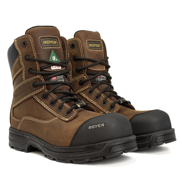Royer Agility 5727 Winter Unisex 8" Composite Toe Safety Boot With Vibram Arctic Grip - Brown