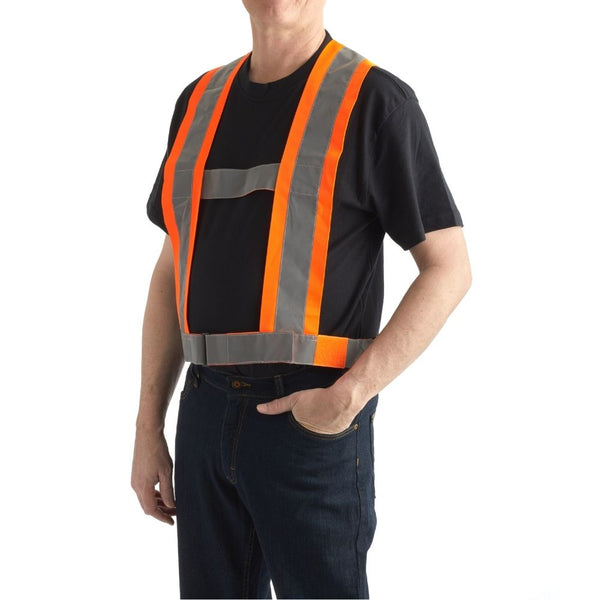 Terra Hi-Vis 5-Point Tear Away Work Vest with Reflective Tape, Front Flap  Pockets, Yellow