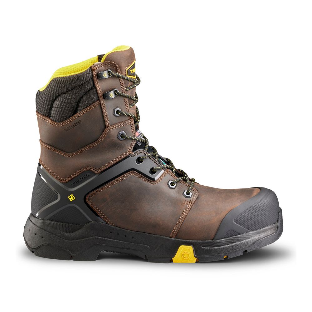 Terra Carbine Men's WP 8 inch Composite Toe Work Boot - Brown TR0A4TCRBRN