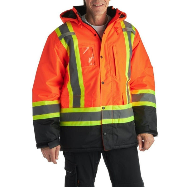 Terra Hi-VIS Lined Winter Safety Parka 116504 - Orange | Work Authority