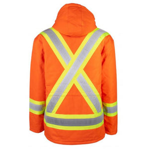 Terra Hi-VIS Men's Lined Winter Canvas Safety Parka 116568OR - Orange
