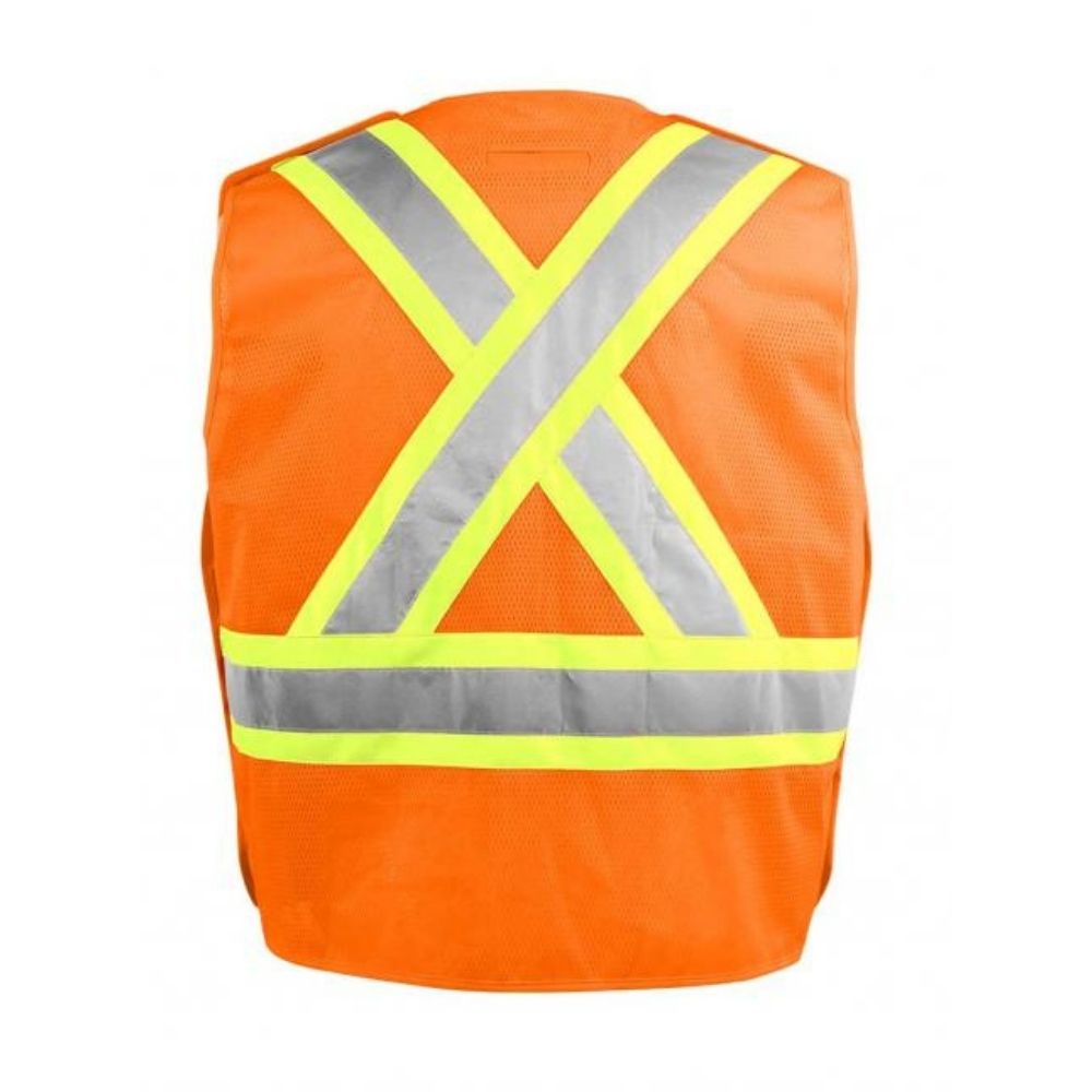 Terra Hi-Vis 5 Point Tear Away Vest with Zipper - Orange 116585OR