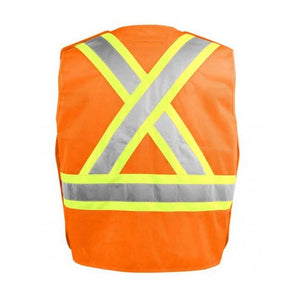 Terra Hi-Vis 5 Point Tear Away Vest with Zipper - Orange 116585OR