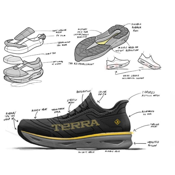 Terra Lites Unisex Composite Toe Athletic Safety Shoe TR0A4NRBBL - Yellow/Black