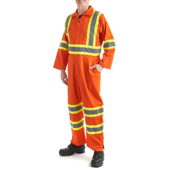Durable and Stylish Men's Workwear Coveralls in Grey-Orange