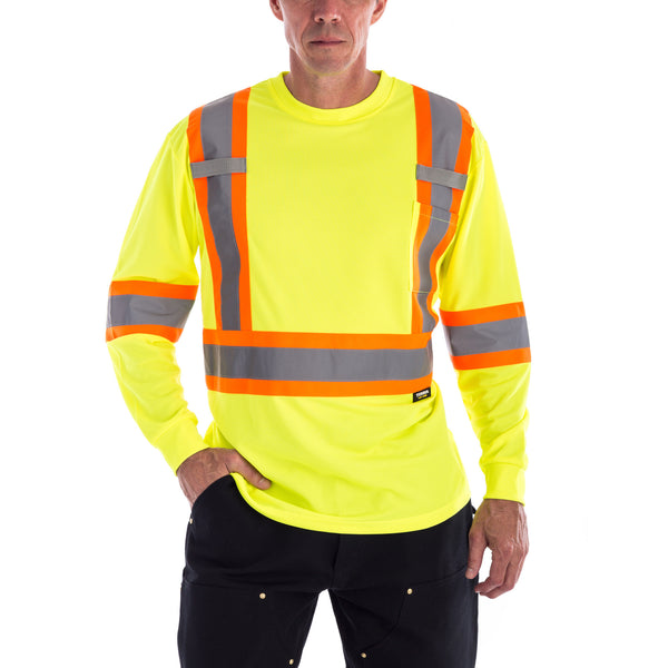 Terra Hi Vis Long Sleeve Work Shirt 116525yl - Yellow