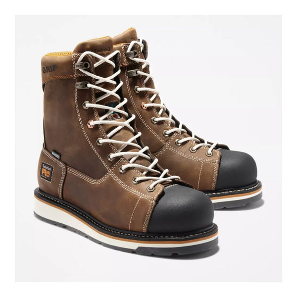 Timberland PRO Gridworks A12ez Men's WP 8" Alloy Toe Work Safety Boot -  Brown