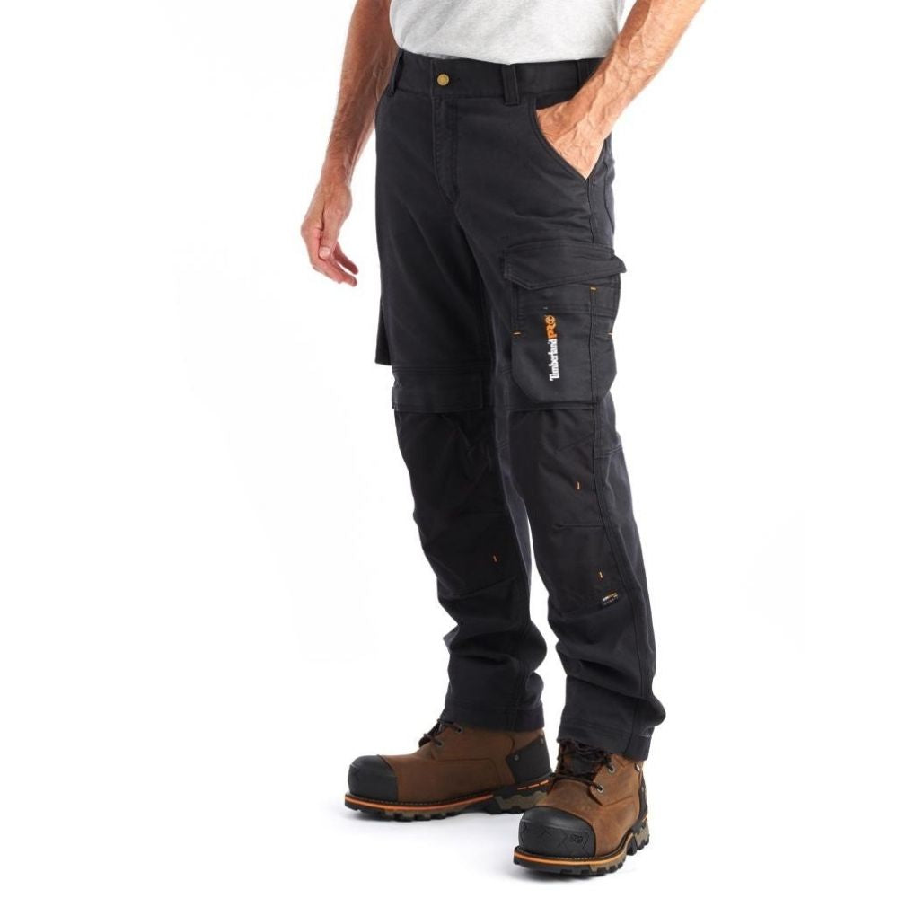 Lyinloo Men's Cargo Trousers Work Wear Combat Safety Cargo 6 Pocket Full  Pants Black S