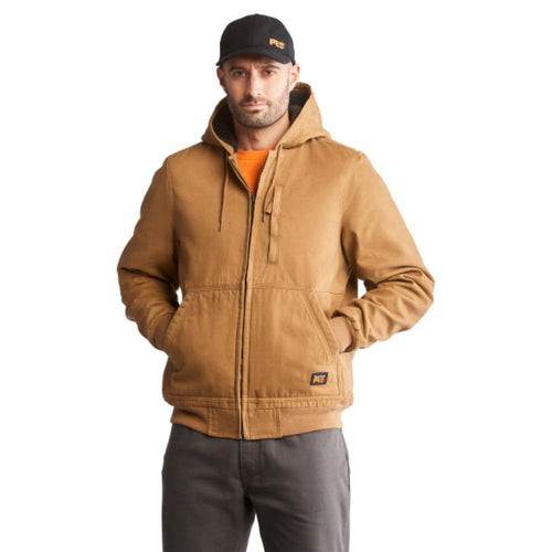 Timberland PRO® Men's Gritman Lined Canvas Hooded Jacket - Dark Wheat TB0A1VB4D02