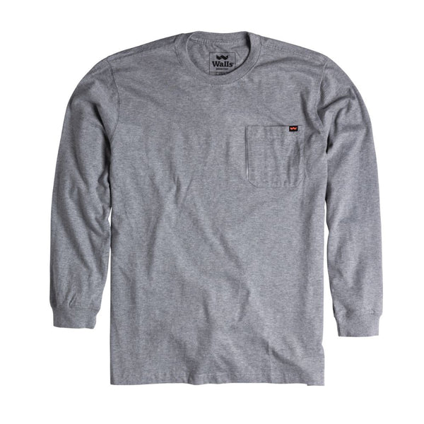 Walls Heavy Lifter Men's Long Sleeve Work Shirt  YL879 - Heather Grey