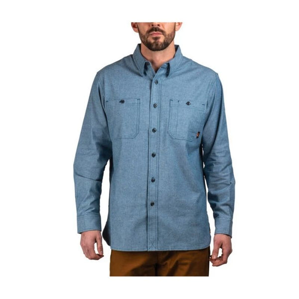 Walls Leroy Mid-weight Brushed Flannel Work Shirt YL995  - Blue