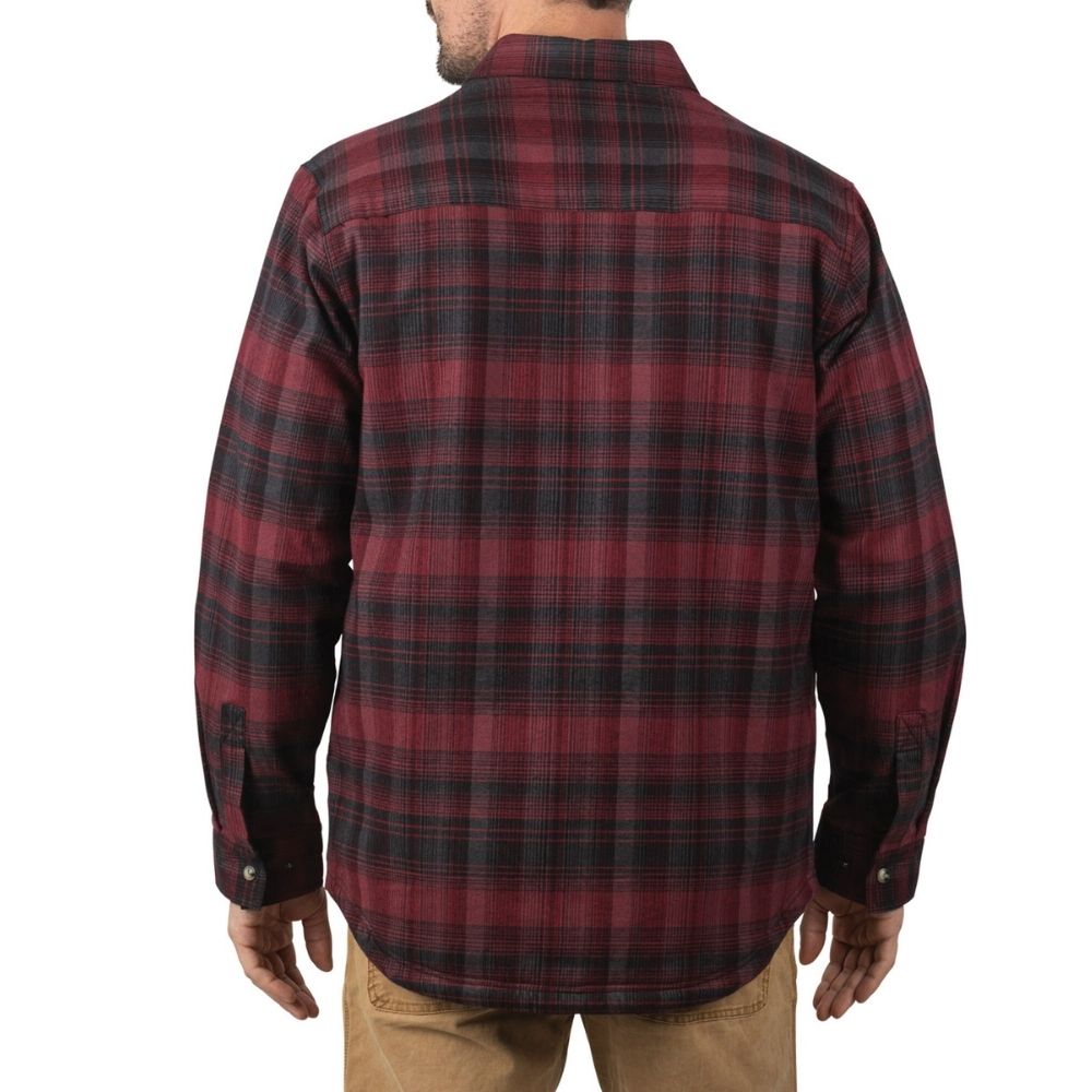 Walls Lone Oak Sherpa Lined Stretch Flannel Shirt Jacket YJ933 - Red ...