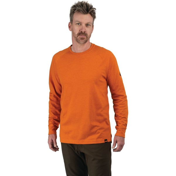 Walls Men's Cross Cut UPF 50+ Long Sleeve Work Shirt  - Orange Heather