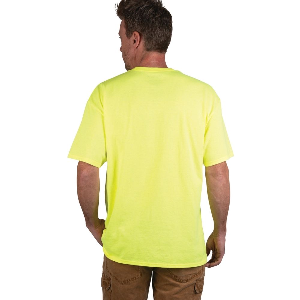 Walls Men's Enhanced Visibility Mesh Safety Work T-Shirt - Yellow
