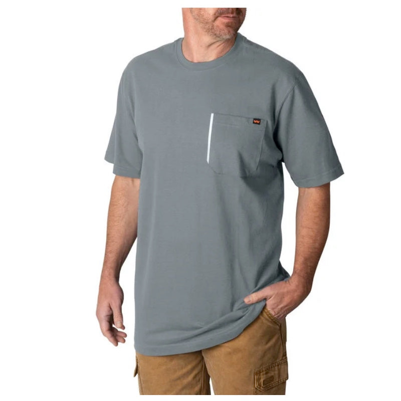 Walls Men's Grit Heavyweight Short Sleeve Work Shirt - Heather Grey