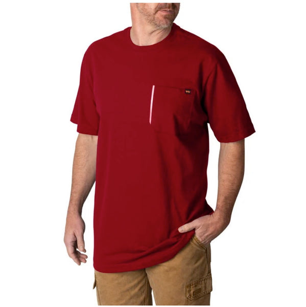 Walls Men's Grit Heavyweight Short Sleeve Work Shirt - Red