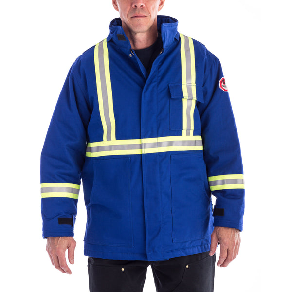 Rasco Flame Resistant Men's High Visibility Insulated Parka - Blue