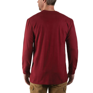Walls Men's Heavy Lifter Long Sleeve Work Shirt YL879  - Dark Red