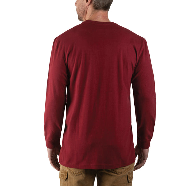 Walls Men's Heavy Lifter Long Sleeve Work Shirt YL879  - Dark Red