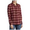 Women's Long Sleeve Plaid Flannel Work Shirt FL075 - Red