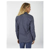 Women's Long Sleeve Plaid Flannel Work Shirt FL075 - Blue Herringbone
